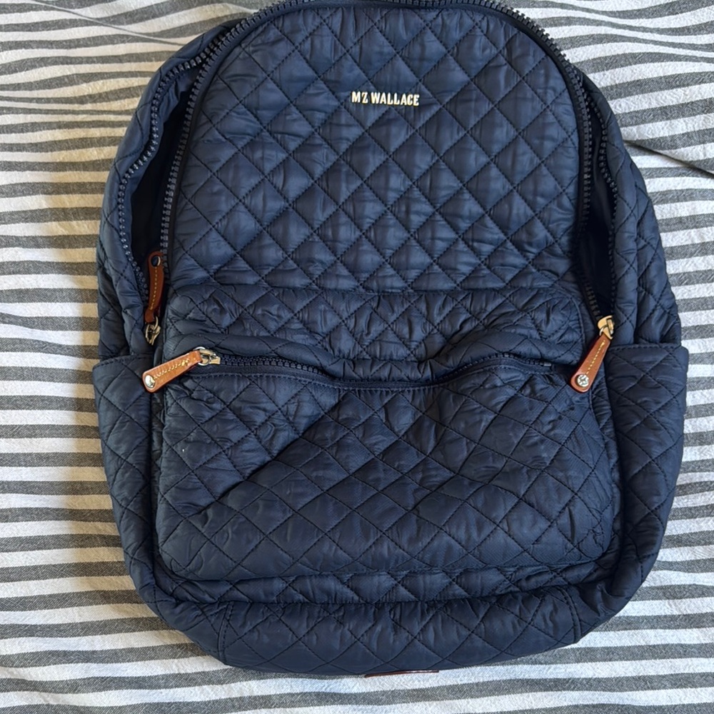 MZ Wallace Quilted Navy Backpack